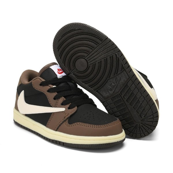 Kids Jordan 1 Low Brown