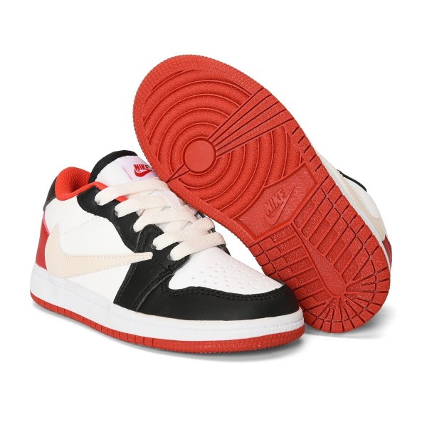 Kids Jordan 1 Low Red Black