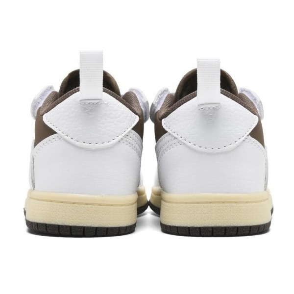 Kids Jordan 1 Low Velcro Straps Brown White