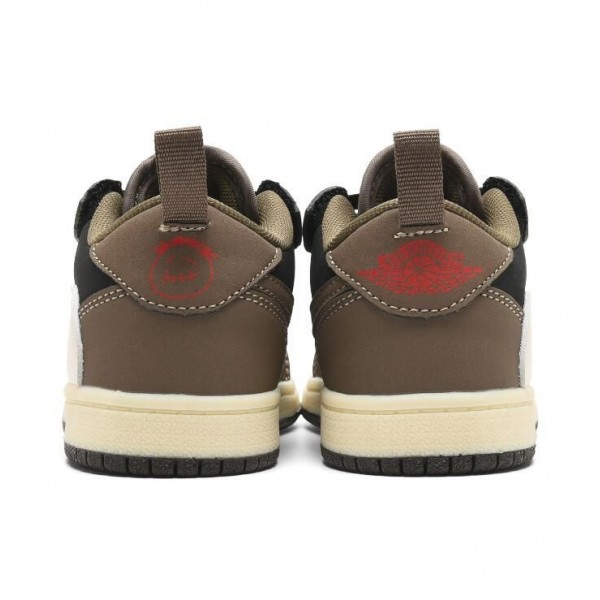 Kids Jordan 1 Low Velcro Straps Brown