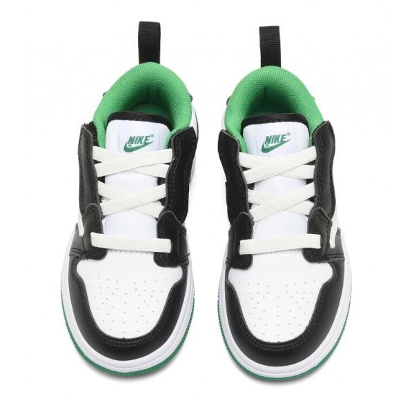 Kids Jordan 1 Low Velcro Straps Green