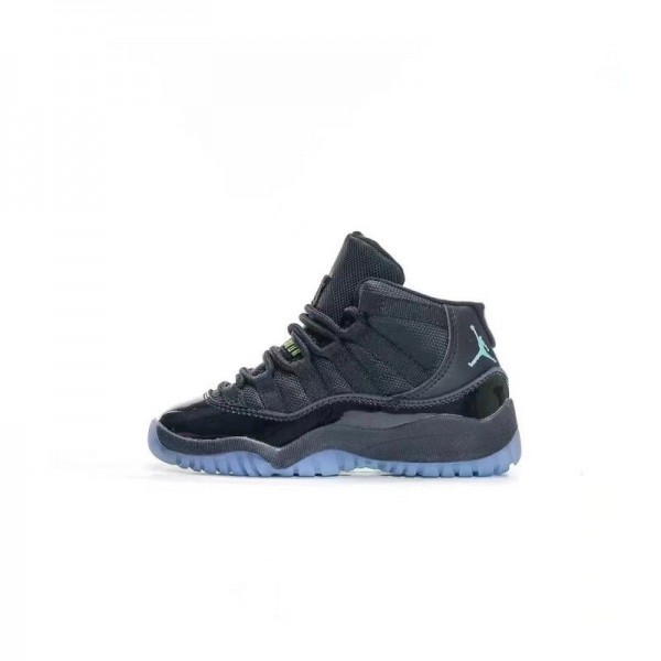 Kids Jordan 11 High Black Blue