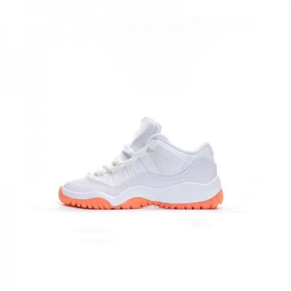 Kids Jordan 11 Low White Orange