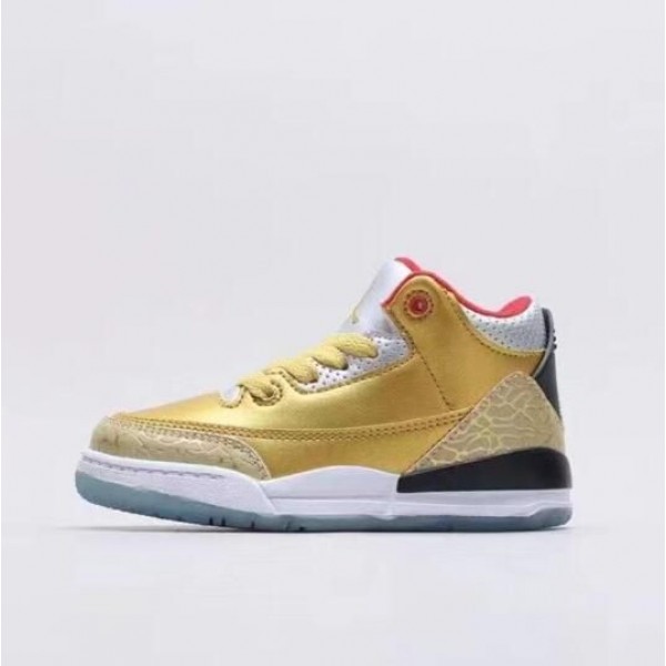 Kids Jordan 3 Gold