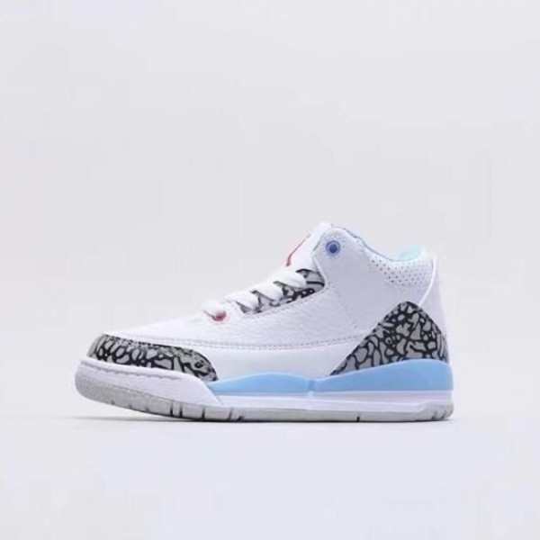 Kids Jordan 3 Red White Blue