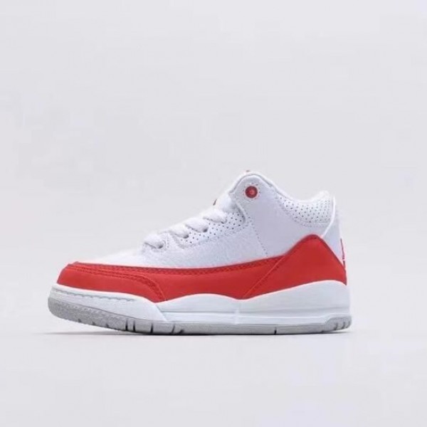 Kids Jordan 3 White Red