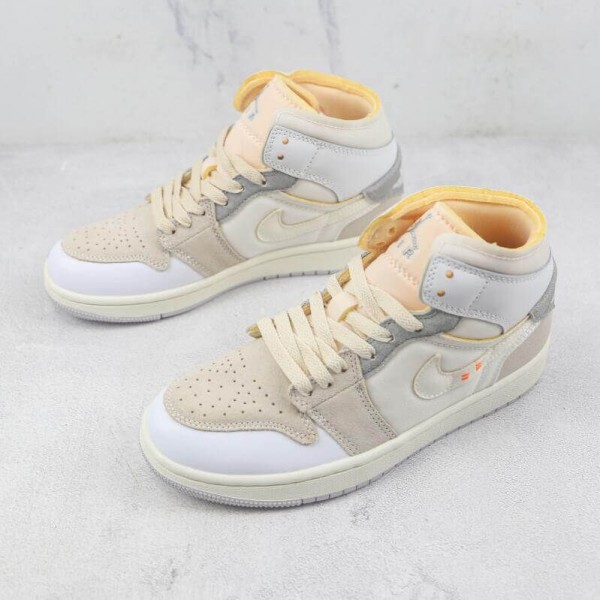 CLOT x Air Jordan 1 Mid White And Phantom