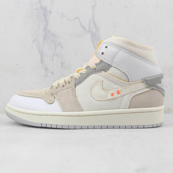CLOT x Air Jordan 1 Mid White And Phantom