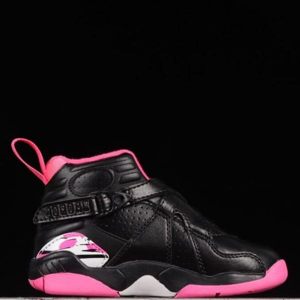 Kids Jordan 8 Pink Black
