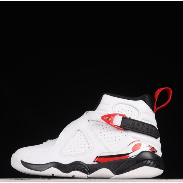 Kids Jordan 8 White Red