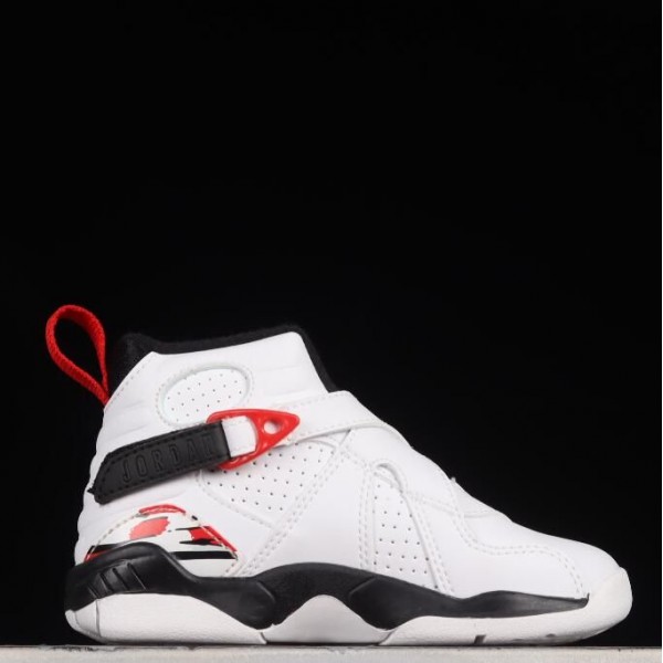 Kids Jordan 8 White Red