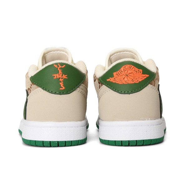 Kids Jordan 1 Low Beige Green