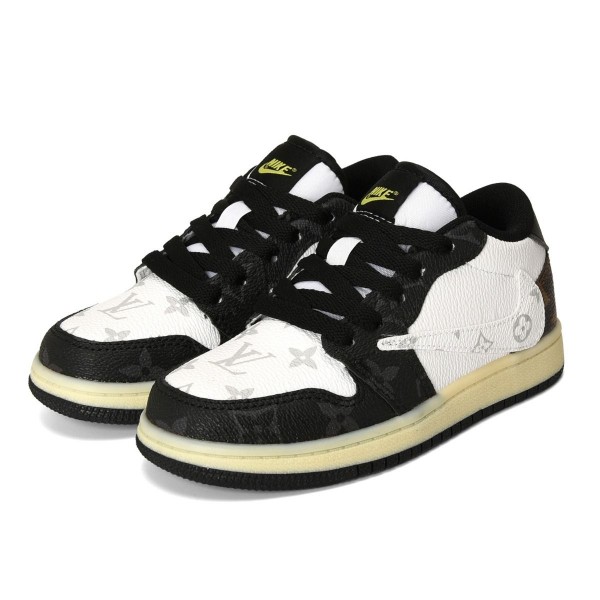 Kids Jordan 1 Low Black White Lxv