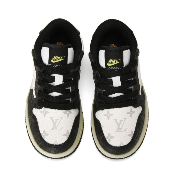 Kids Jordan 1 Low Black White Lxv