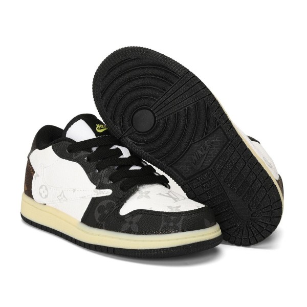 Kids Jordan 1 Low Black White Lxv