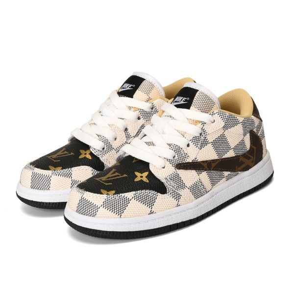 Kids Jordan 1 Low Brown White Lxv