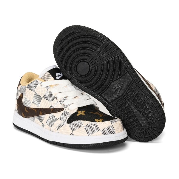 Kids Jordan 1 Low Brown White Lxv