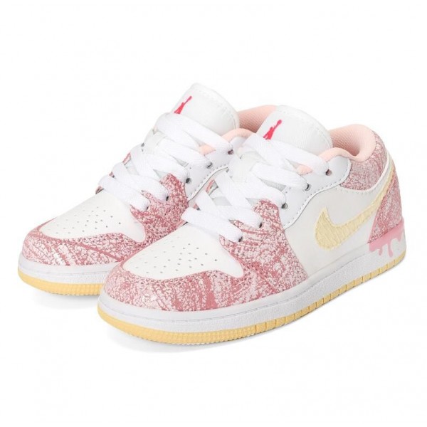 Kids Jordan 1 Low Light Pink