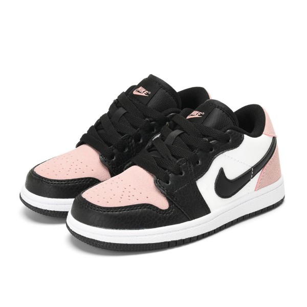 Kids Jordan 1 Low Pink Black