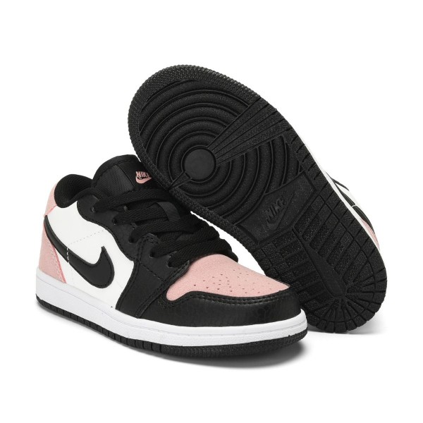 Kids Jordan 1 Low Pink Black