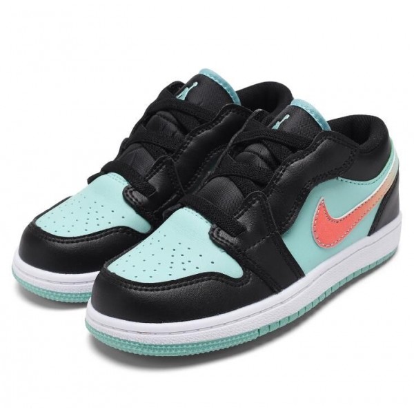 Kids Jordan 1 Low Velcro Straps Turquoise