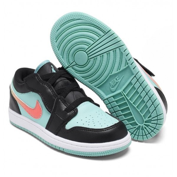 Kids Jordan 1 Low Velcro Straps Turquoise