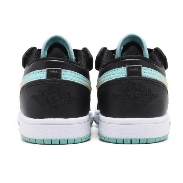 Kids Jordan 1 Low Velcro Straps Turquoise