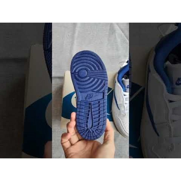 Kids Jordan 1 Low Velcro Straps White Blue