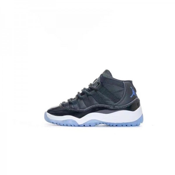 Kids Jordan 11 High Black White Blue