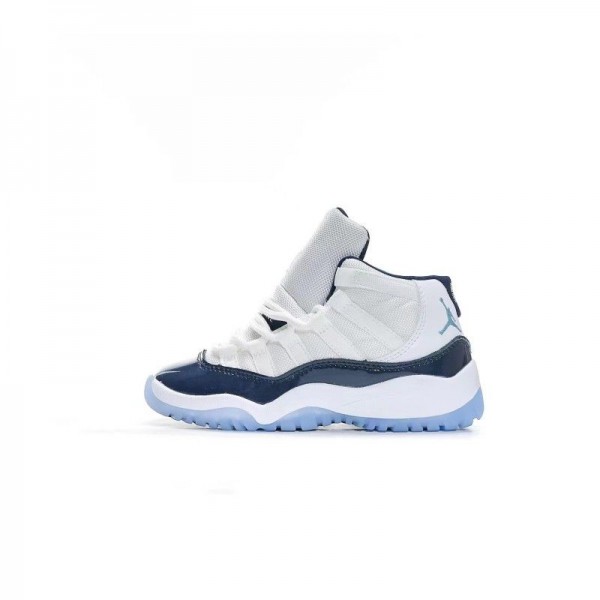 Kids Jordan 11 High White Blue