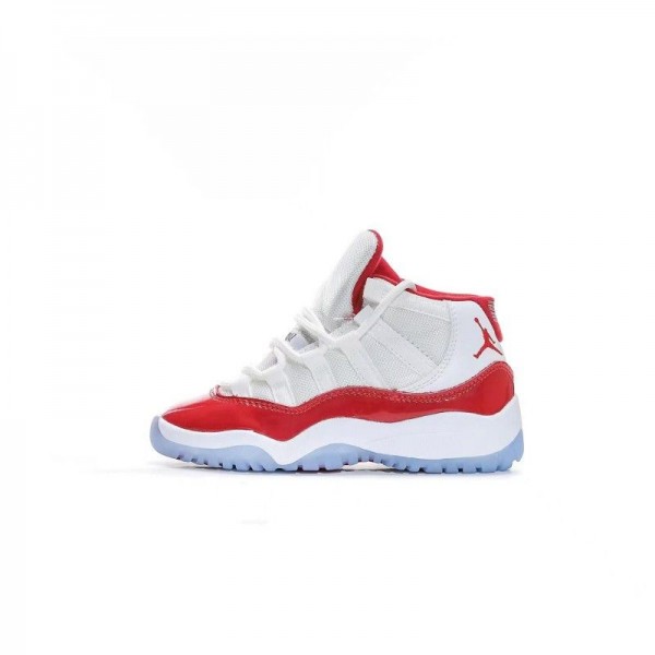Kids Jordan 11 High White Red
