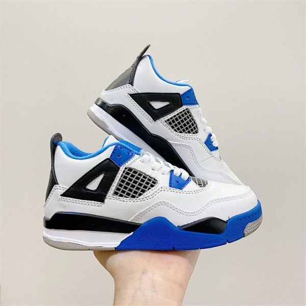 Kids Jordan 4 White Blue