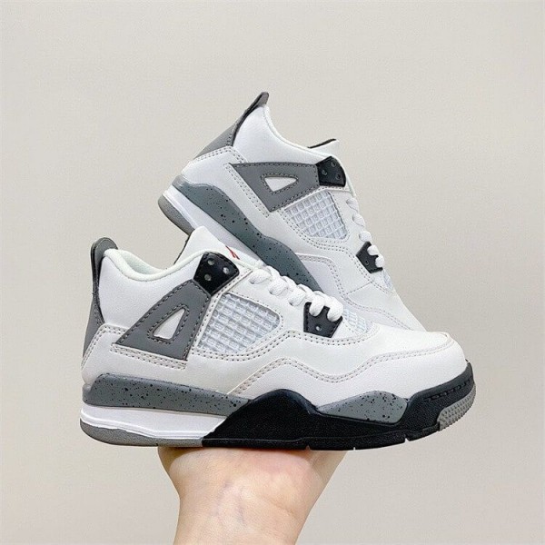 Kids Jordan 4 White Grey