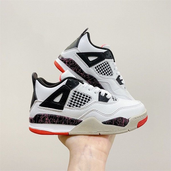 Kids Jordan 4 White Red Grey