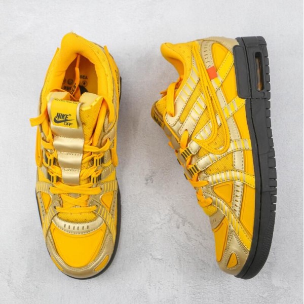 OW x Air Rubber Dunk University Gold